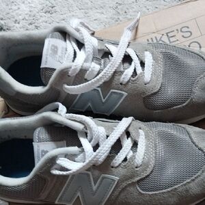 New Balance Gray and White Athletic Shoes